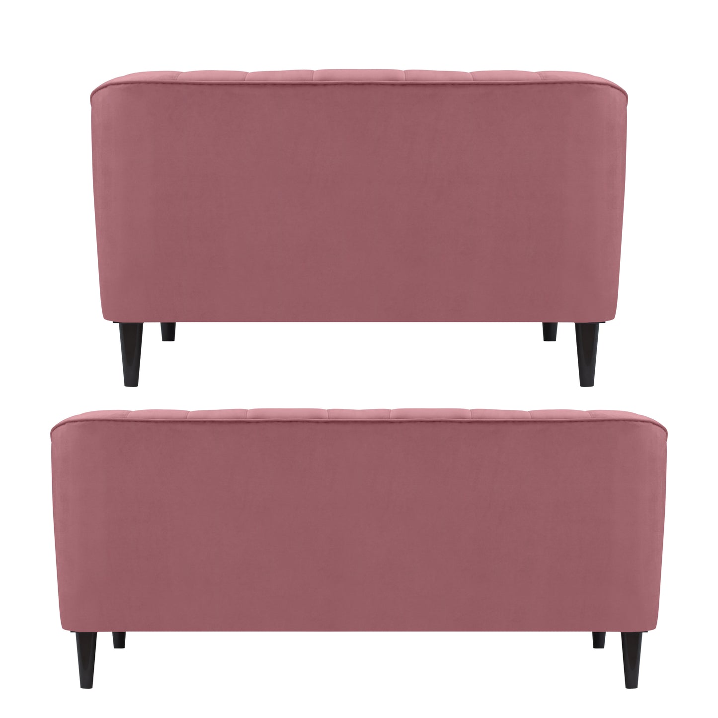 Persia Quilted Back 3+2 Seater FabricSofa Set - Dark Pink