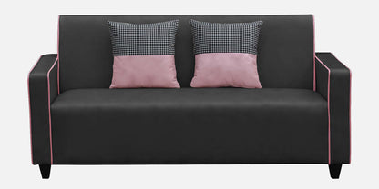 Alex Cushion Back Leatherette Sofa - Black