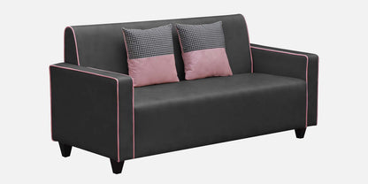 Alex Cushion Back Leatherette Sofa - Black