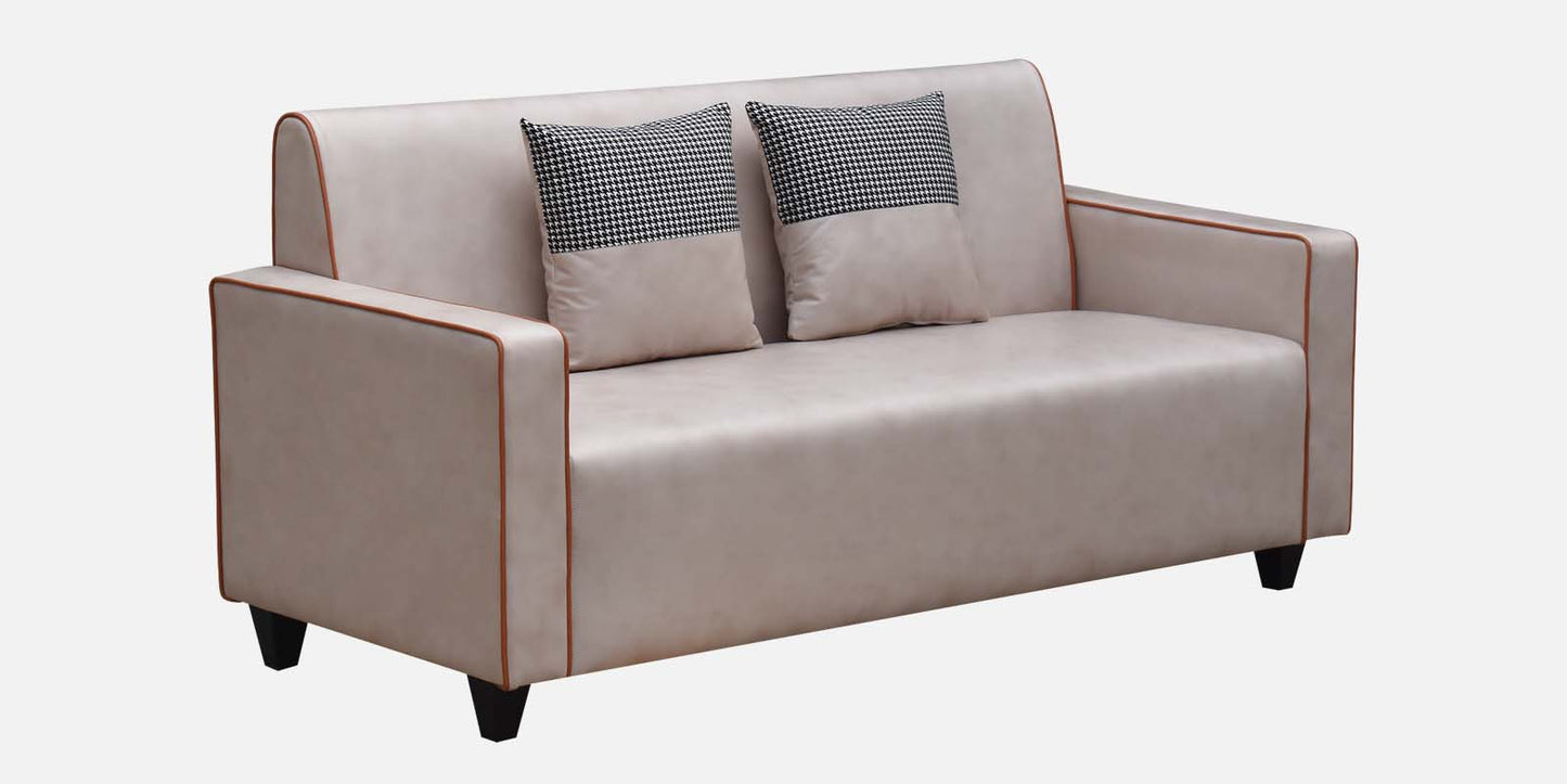 Alex Cushion Back Leatherette Sofa - Beige