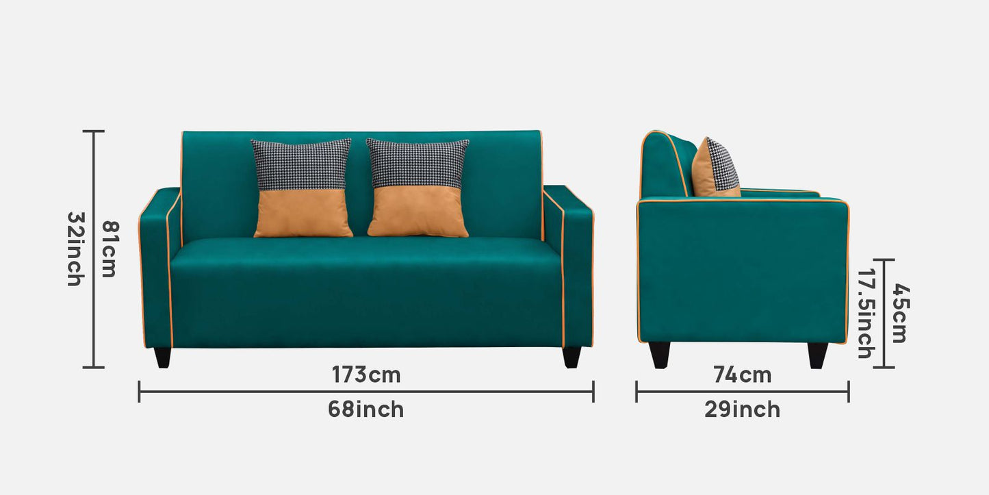 Alex Cushion Back Leatherette Sofa - Green