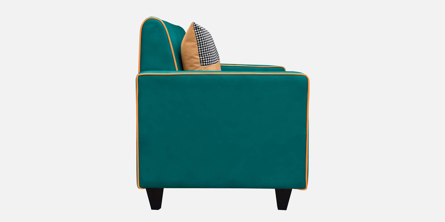 Alex Cushion Back Leatherette Sofa - Green