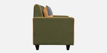 Alex Cushion Back Leatherette Sofa - Olive Green