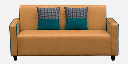 Alex Cushion Back Leatherette Sofa - Orange