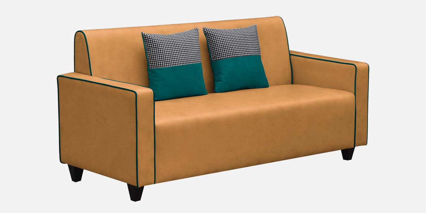 Alex Cushion Back Leatherette Sofa - Orange