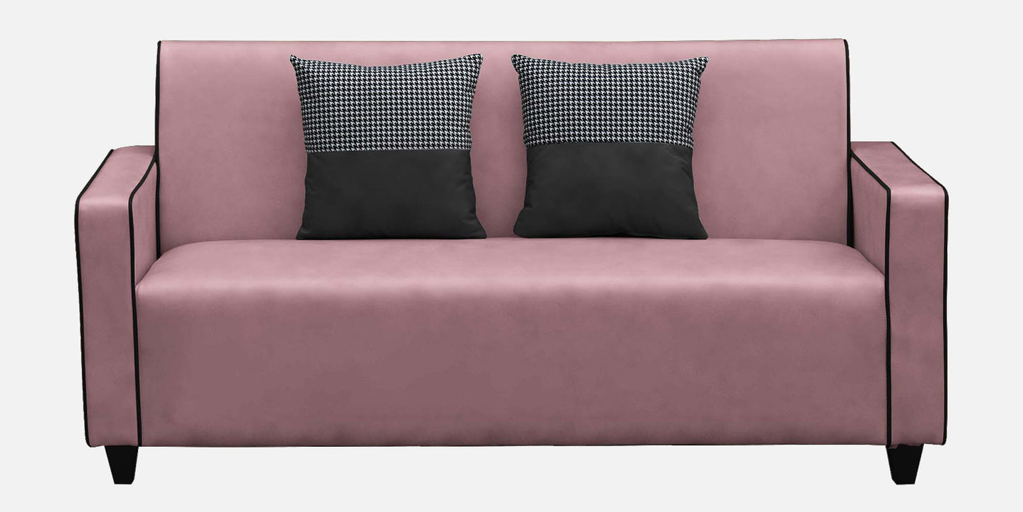 Alex Cushion Back Leatherette Sofa - Pink