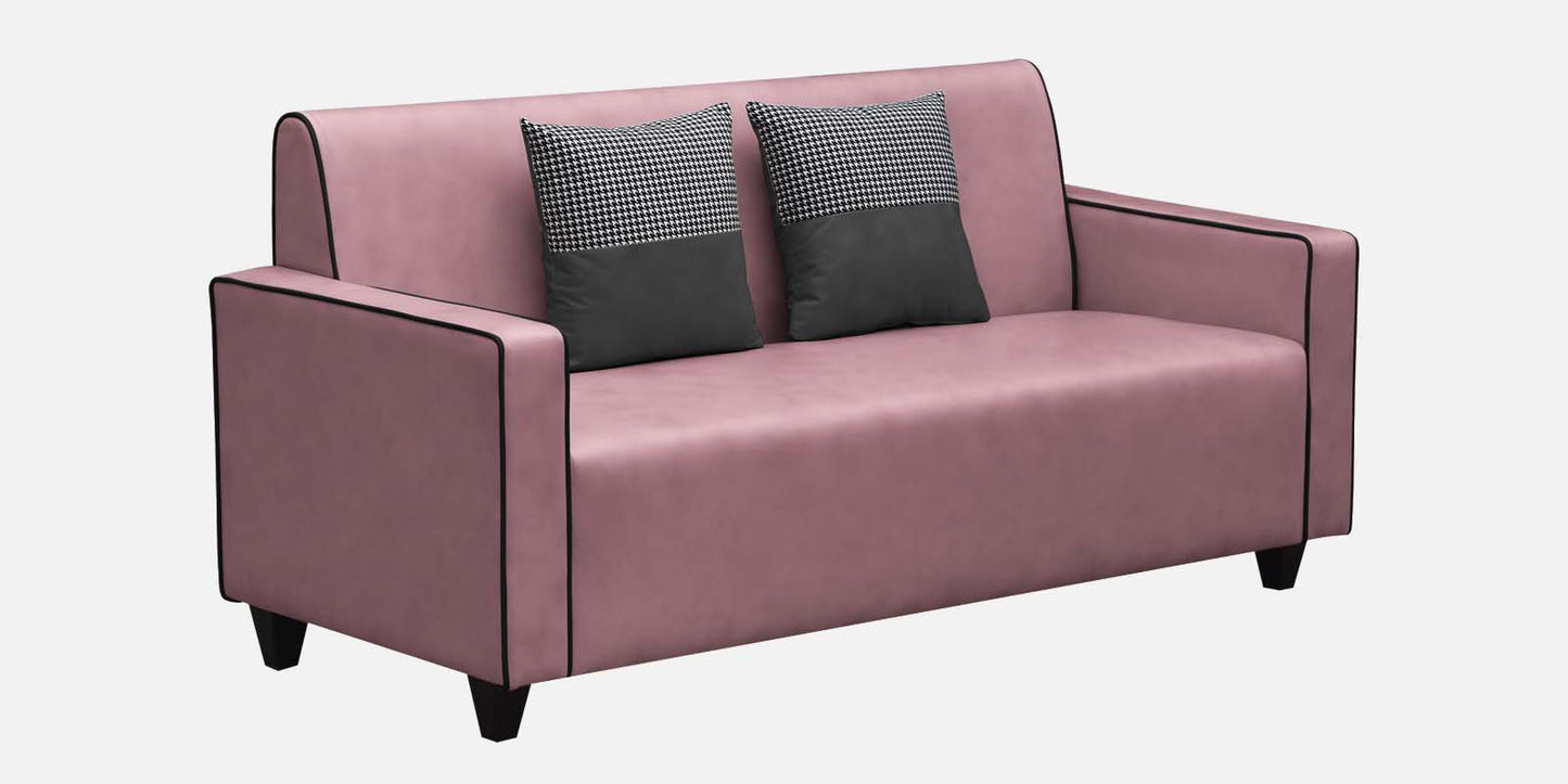 Alex Cushion Back Leatherette Sofa - Pink