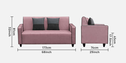 Alex Cushion Back Leatherette Sofa - Pink