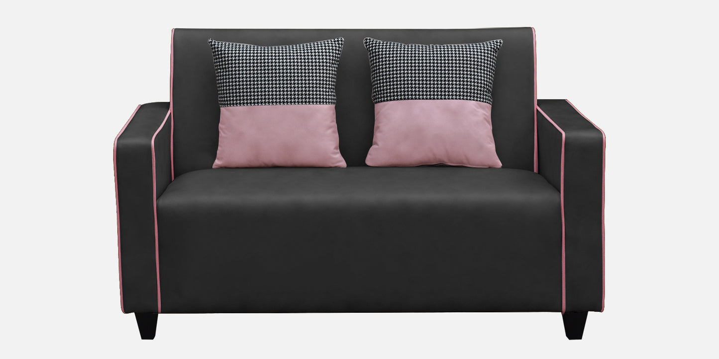 Alex Cushion Back Leatherette Sofa - Black