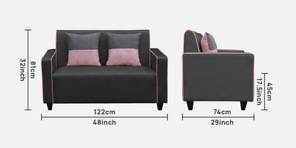 Alex Cushion Back Leatherette Sofa - Black