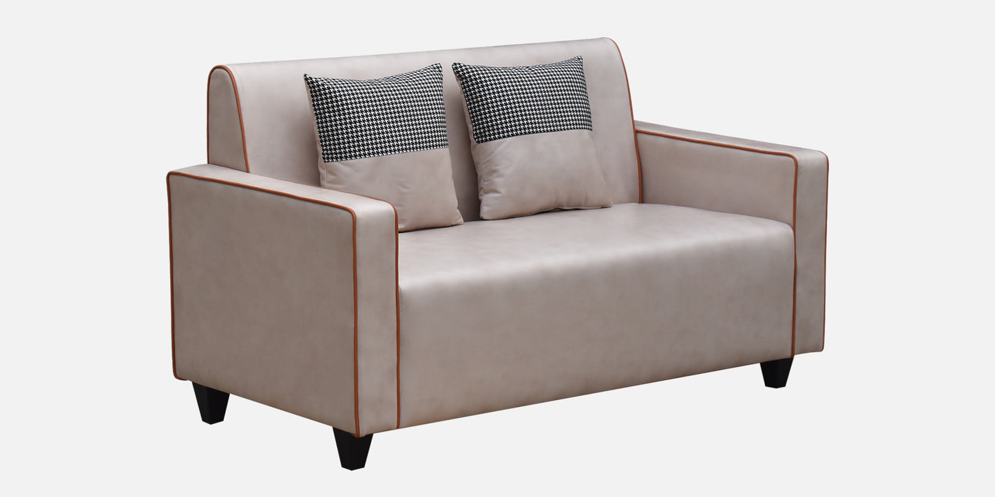 Alex Cushion Back Leatherette Sofa - Beige