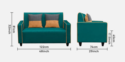 Alex Cushion Back Leatherette Sofa - Green