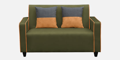 Alex Cushion Back Leatherette Sofa - Olive Green