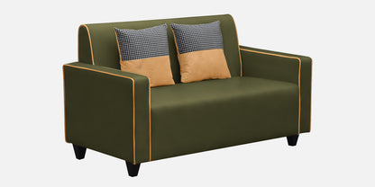 Alex Cushion Back Leatherette Sofa - Olive Green