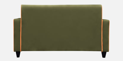 Alex Cushion Back Leatherette Sofa - Olive Green