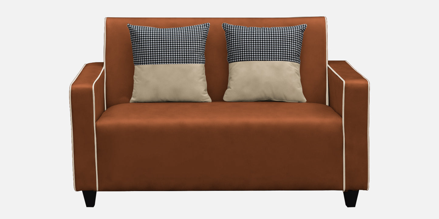 Alex Cushion Back Leatherette Sofa  - Rust