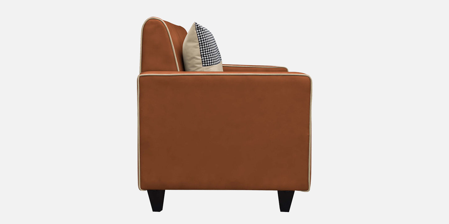 Alex Cushion Back Leatherette Sofa  - Rust