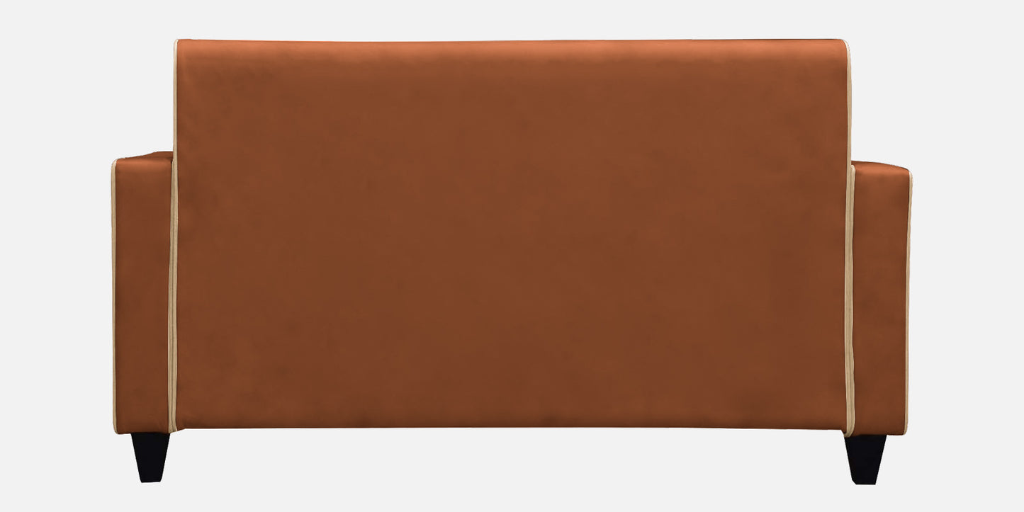 Alex Cushion Back Leatherette Sofa  - Rust