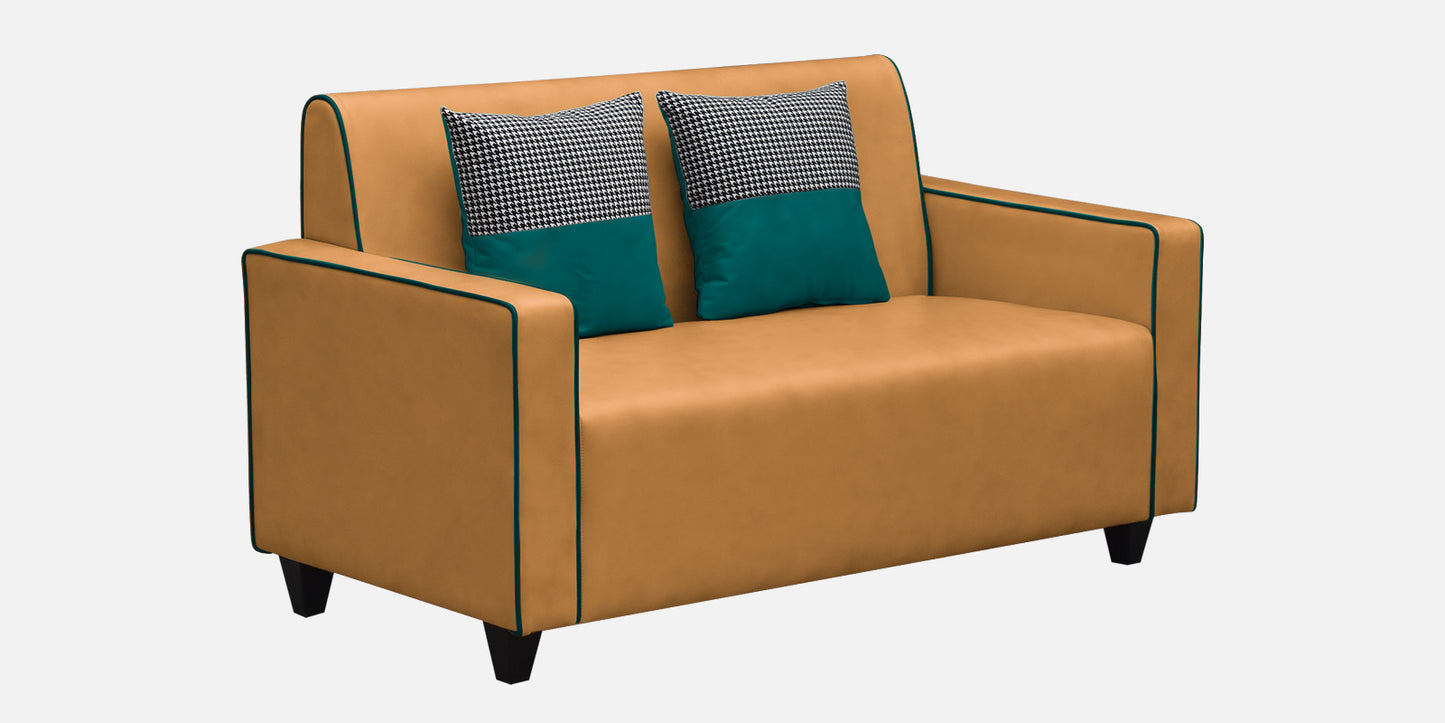 Alex Cushion Back Leatherette Sofa - Orange