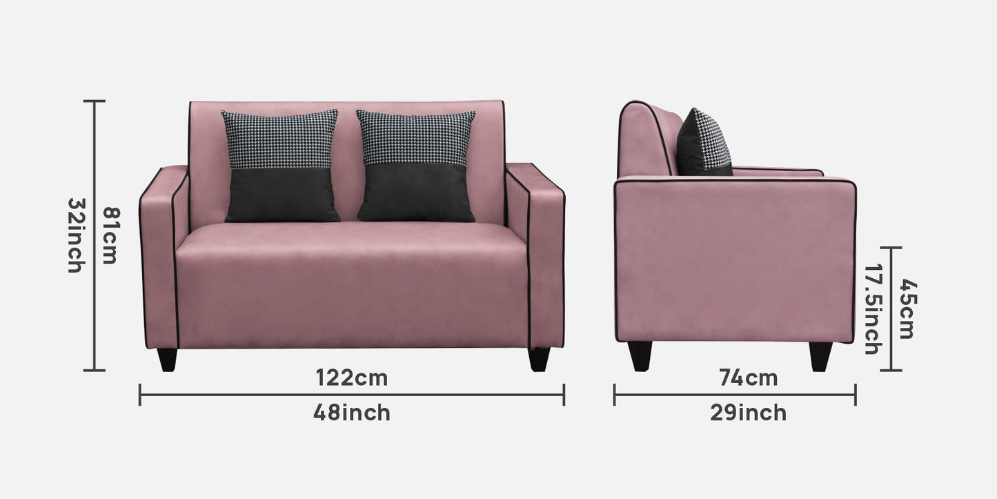 Alex Cushion Back Leatherette Sofa - Pink