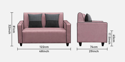 Alex Cushion Back Leatherette Sofa - Pink