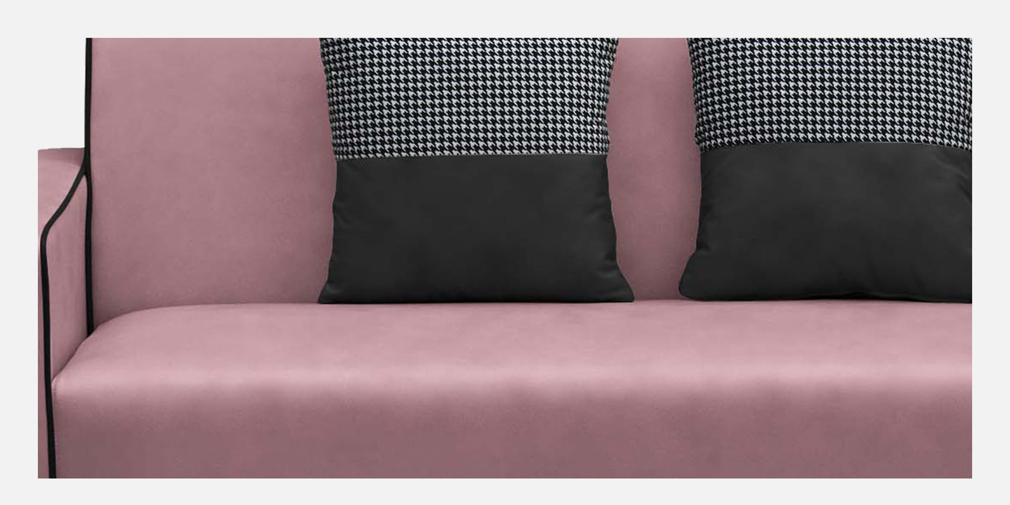 Alex Cushion Back Leatherette Sofa - Pink