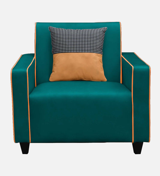 Alex Cushion Back Leatherette Sofa - Green