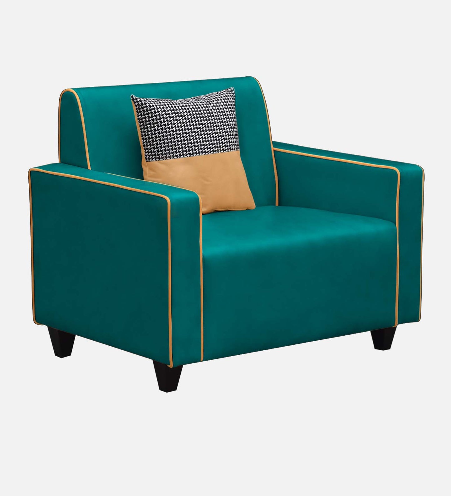 Alex Cushion Back Leatherette Sofa - Green