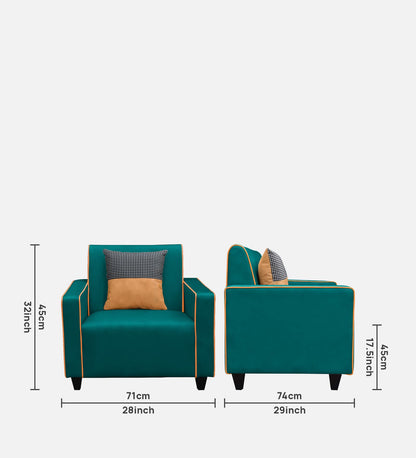 Alex Cushion Back Leatherette Sofa - Green