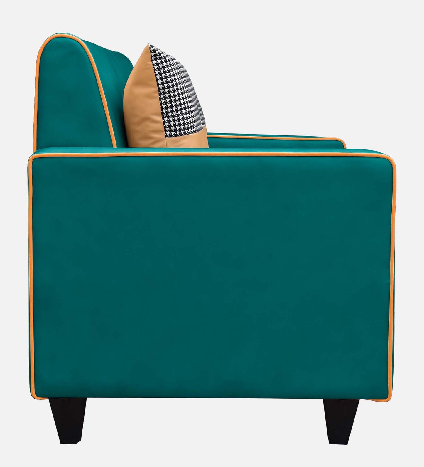 Alex Cushion Back Leatherette Sofa - Green