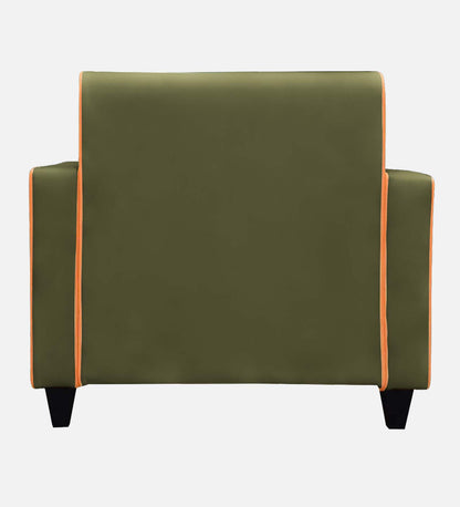 Alex Cushion Back Leatherette Sofa - Olive Green