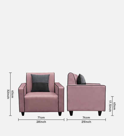 Alex Cushion Back Leatherette Sofa - Pink