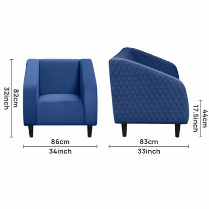 Jamson Sofa Velvet Fabric Sofa- Blue