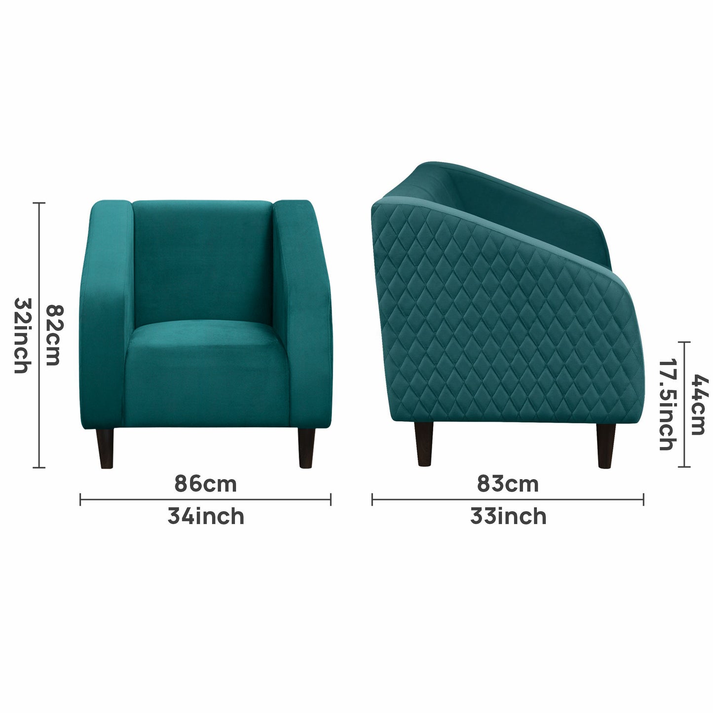 Jamson Sofa Velvet Fabric Sofa- Green