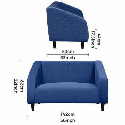 Jamson Sofa Velvet Fabric Sofa- Blue