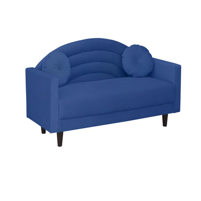 Isabel Round Quilted Back Fabric Sofa - Blue