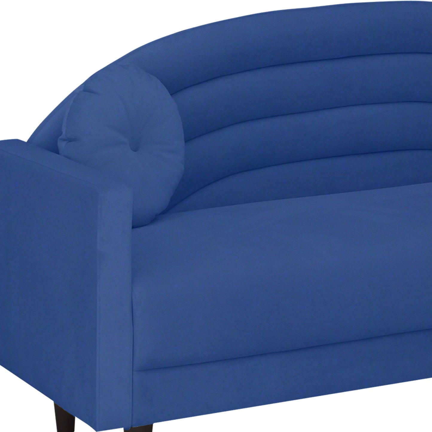 Isabel Round Quilted Back Fabric Sofa - Blue