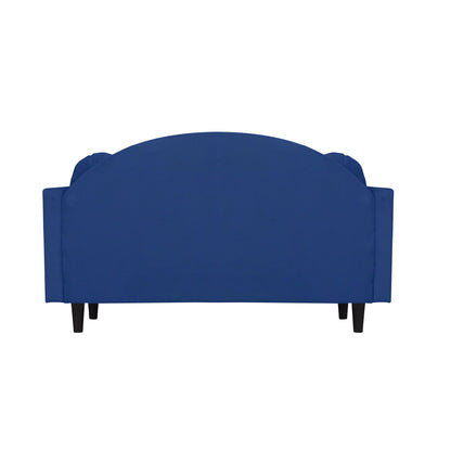 Isabel Round Quilted Back Fabric Sofa - Blue