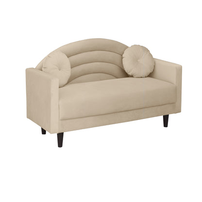 Isabel Round Quilted Back Fabric Sofa - Beige