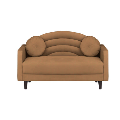 Isabel Round Quilted Back Fabric Sofa - Brown