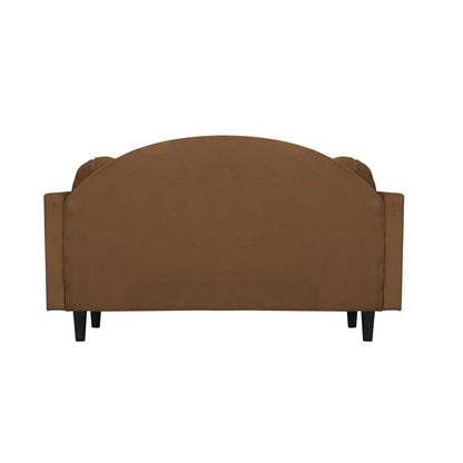 Isabel Round Quilted Back Fabric Sofa - Brown