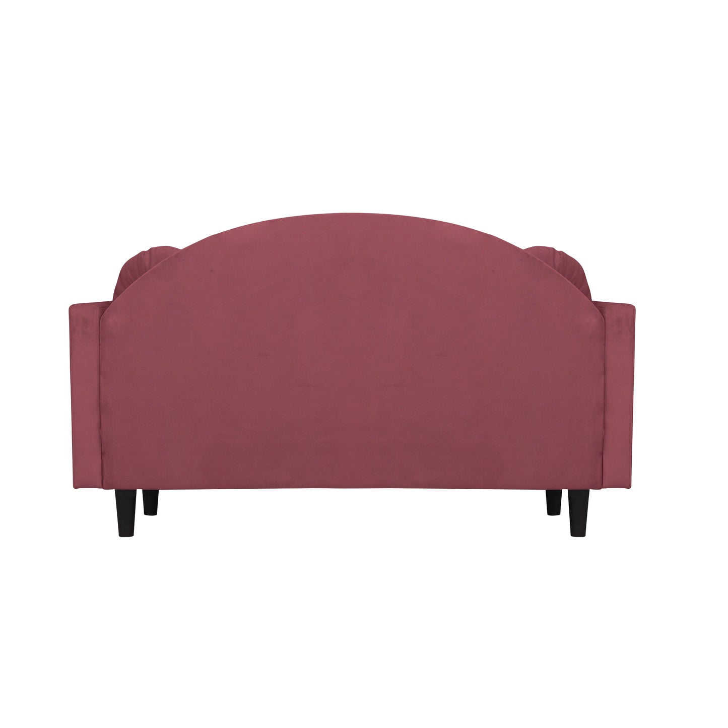 Isabel Round Quilted Back Fabric Sofa - Dark Pink