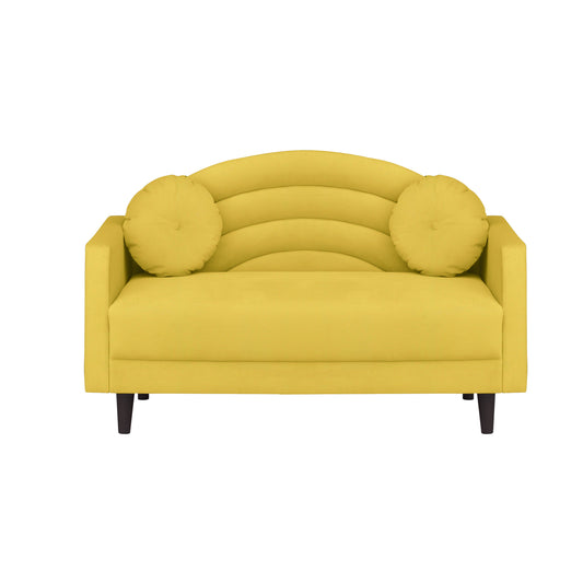 Isabel Round Quilted Back Fabric Sofa - Yellow