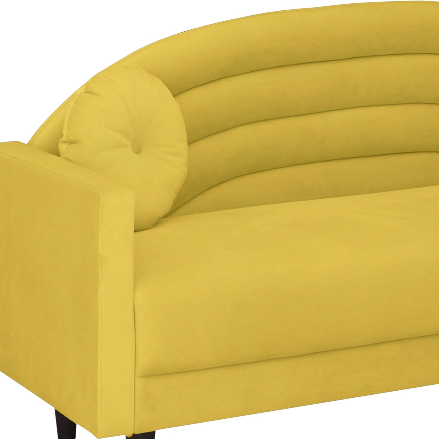 Isabel Round Quilted Back Fabric Sofa - Yellow