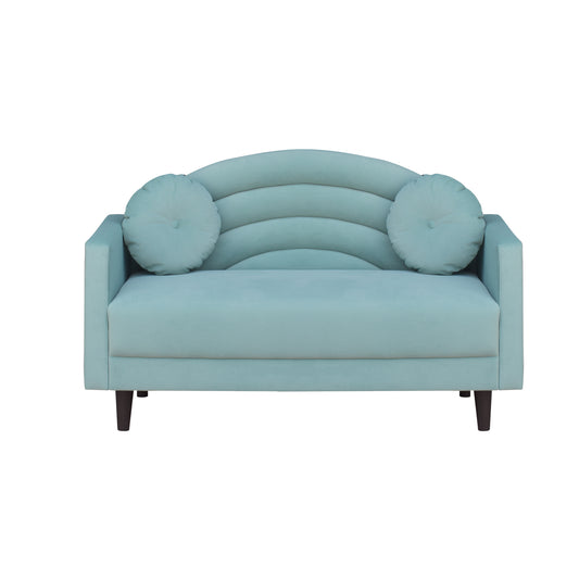 Isabel Round Quilted Back Fabric Sofa - Sea Green