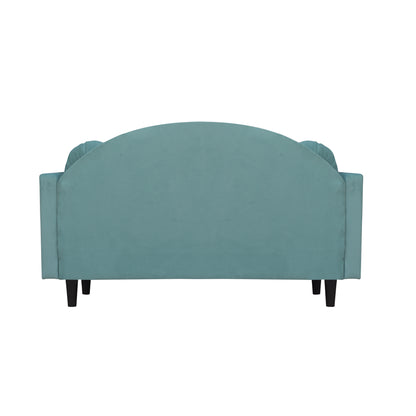 Isabel Round Quilted Back Fabric Sofa - Sea Green