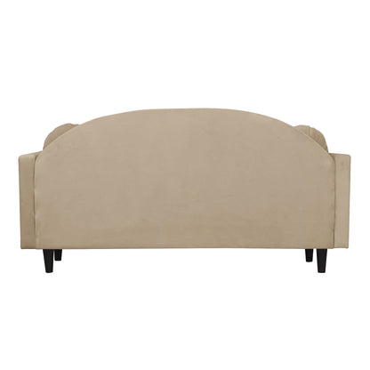 Isabel Round Quilted Back Fabric Sofa - Beige