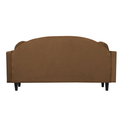 Isabel Round Quilted Back Fabric Sofa - Brown