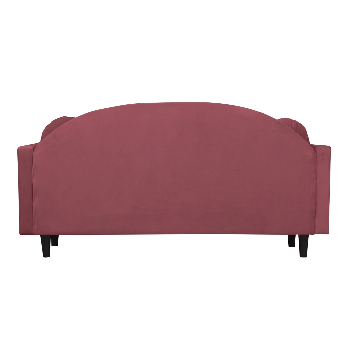 Isabel Round Quilted Back Fabric Sofa - Dark Pink