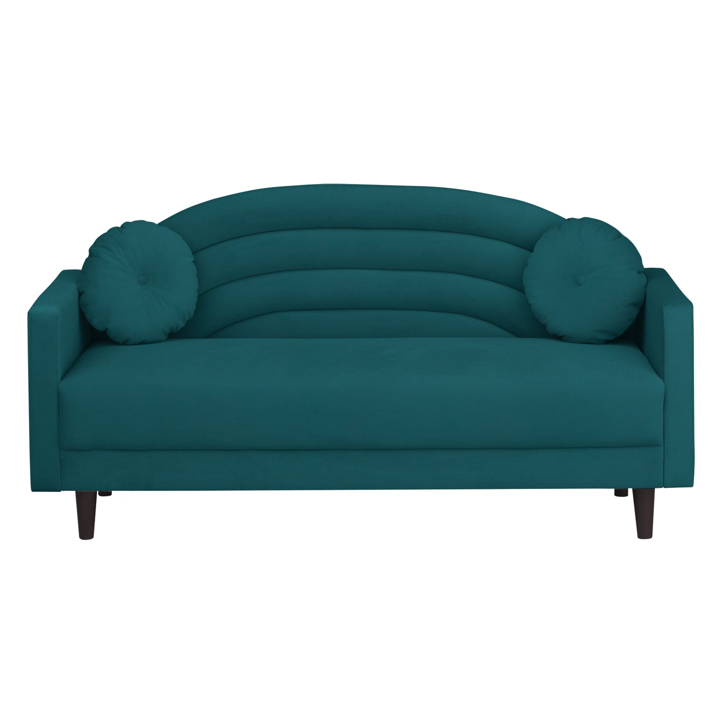 Isabel Round Quilted Back Fabric Sofa - Green